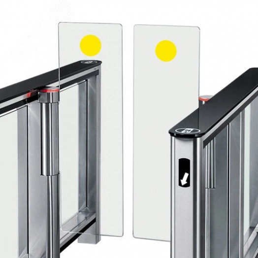 Комплект наклеек безопасности (2 шт.) PERCo-SG1 желтый круг'' на стеклянные створки турникета
