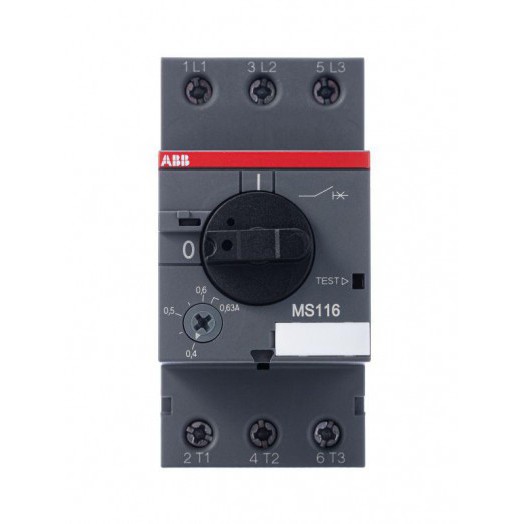Выключатель автоматический для защиты двигателя 0.63А 50кА MS116-0.63 ABB 1SAM250000R1004