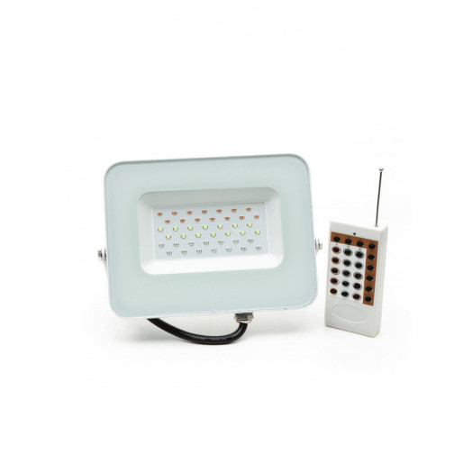 Прожектор светодиодный ДО-30w RGB IP65 белый корпус