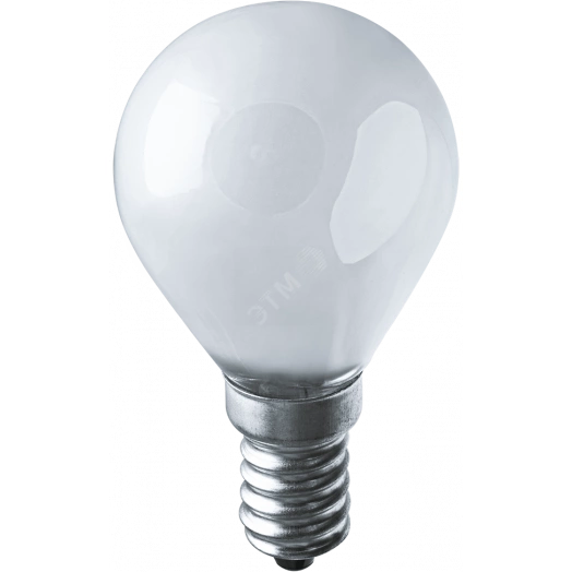 Лампа накаливания декоративная ДШ 60вт Р45 230в Е14 матовая (шар)