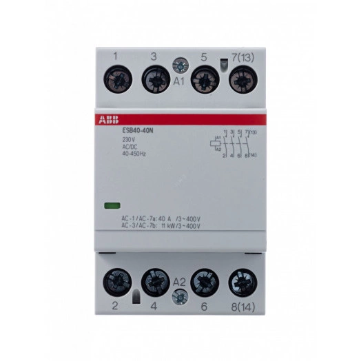 Контактор ESB40-40N-06 модульный (40А АС-1, 4НО), катушка 230В AC/DC