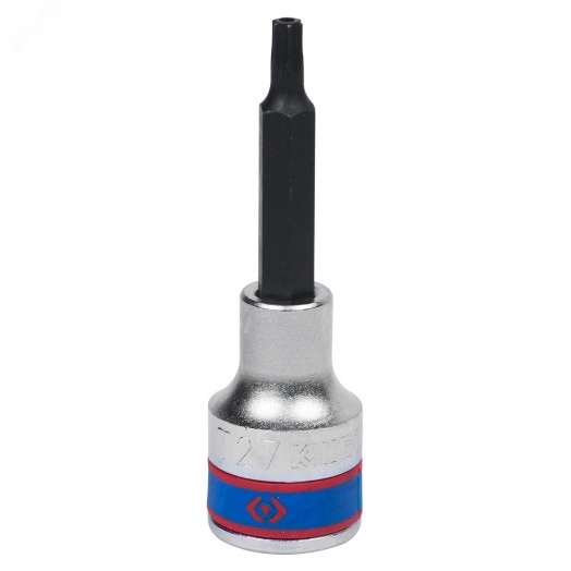 Насадка (бита) торцевая 1/2', TORX, T27, L = 80 мм, с отверстием