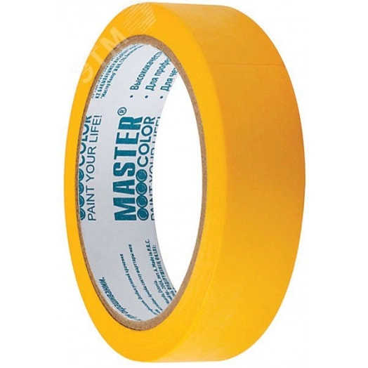 Лента малярная золотистая, рисовая бумага, термостойк. до 100°C, УФ-стойкость до 30 дней, 36 мм х 25 м