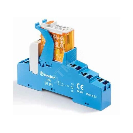 Модуль интерфейсный электромеханическое реле 1CO 16A контакты AgNi 12В DC IP20 безвинтовые клеммы 'Push-in' пластиковая клипса LED+диод кнопка тест+механический индикатор