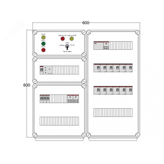 Щит управления электрообогревом DEVIBOX HR 12x2800 D316 (в комплекте с терморегулятором и датчиком температуры)