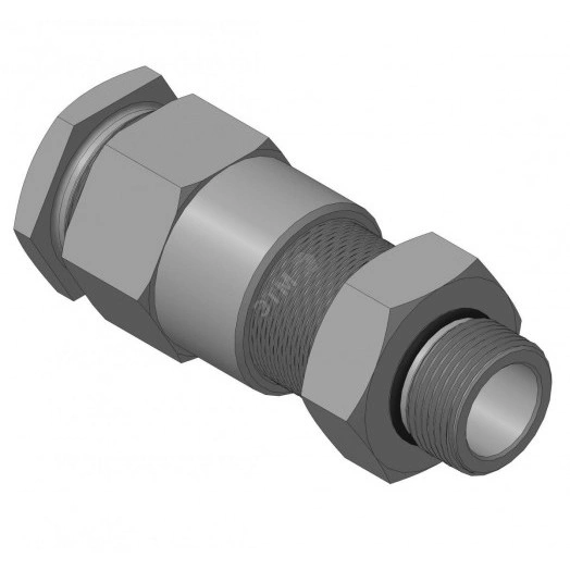 Ввод кабельный КВБ-22/12-2У-М-25х1,5 для бронированного кабеля с двойным уплотнением