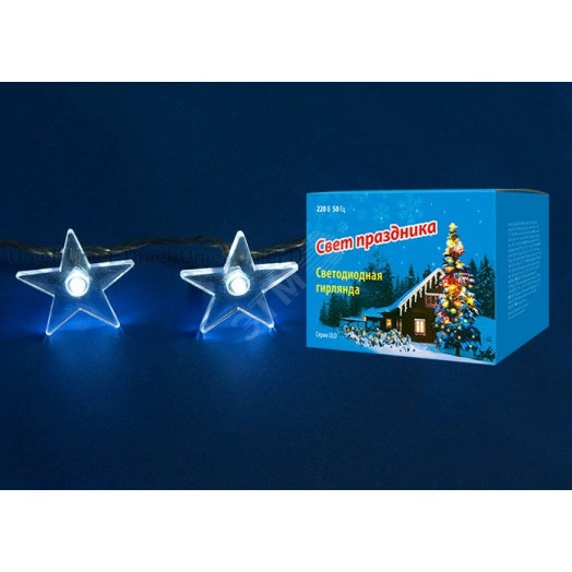Гирлянда светодиодная Звездочки с контроллером 20 светодиодов 2,8 м белая IP20 провод прозрачный ULD-S0280-020/DTA WHITE IP20 STARS