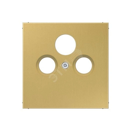 Накладка для телевизионной розетки (SAT-TV-FM)  Серия LS990  Материал- металл  Цвет- классическая латунь