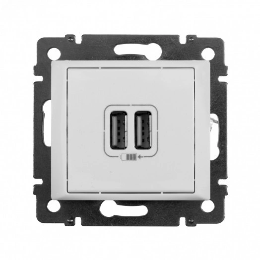 VALENA Розетка двойная USB белая