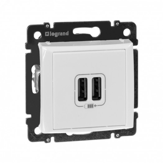 VALENA Розетка двойная USB белая