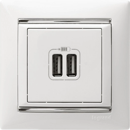 VALENA Розетка двойная USB белая