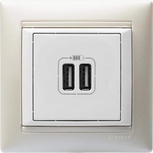 VALENA Розетка двойная USB белая