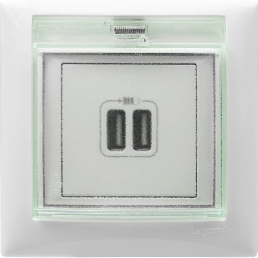 VALENA Розетка двойная USB белая