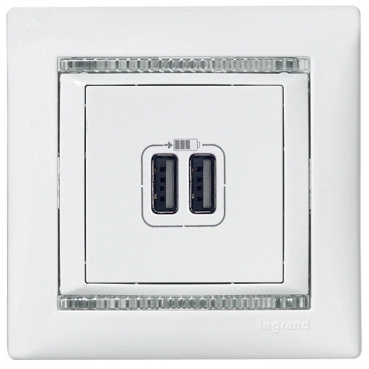 VALENA Розетка двойная USB белая