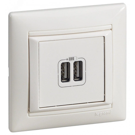 VALENA Розетка двойная USB белая