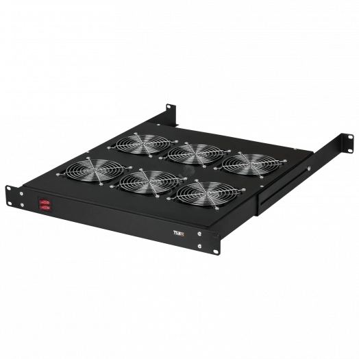 Вентиляторная полка TLK 19д 1U 6 вентиляторов Г520мм без шнура питания черная