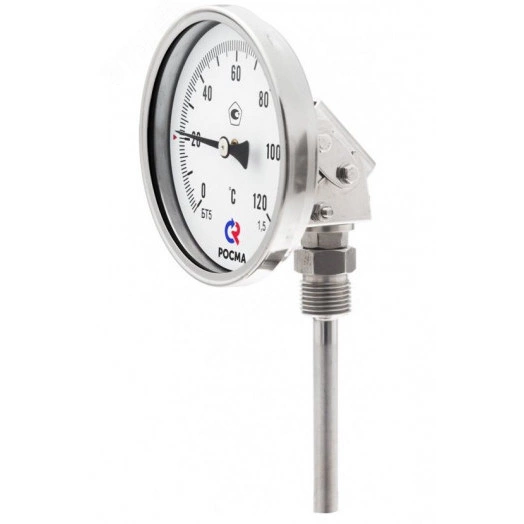 Термометр биметаллический коррозионностойкий универсальный откидной корпус БТ-54.220 0-100С M20x1,5 шток 250 мм кл.1.5