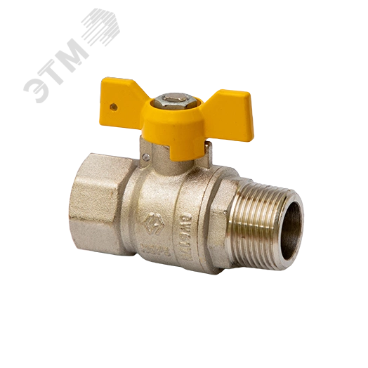 Кран шаровый газовый 1/2'ВН ручка бабочка