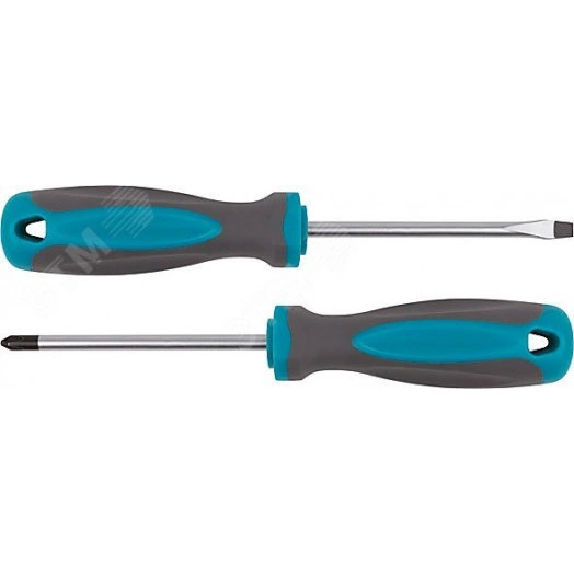 Отвертка, CrV сталь, прорезиненная ручка PH2 x 100 мм