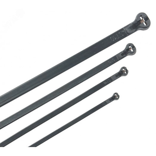 Хомут Хку 4.8х250мм со стальным замком черный (100шт)