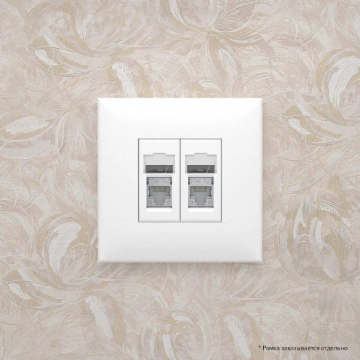 Avanti Розетка RJ-45 в стену, 5e двойная экранированная, ''Белое облако''