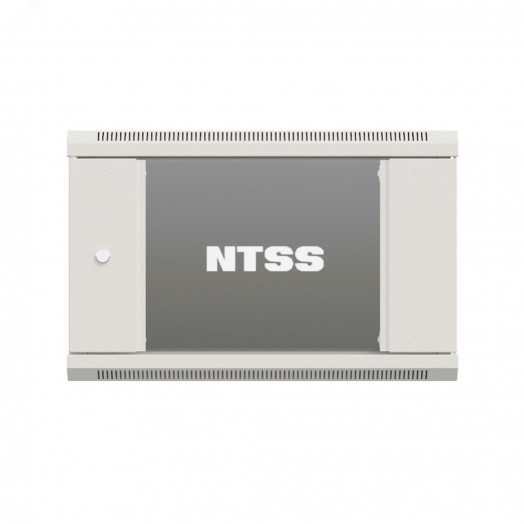 Шкаф настенный телекоммуникационный NTSS W 15U 600х450х770мм, 2 профиля 19, дверь стеклянная, боковые стенки съемные, задняя стенка, разобранный, серый RAL 7035