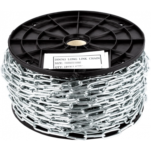 Цепь DIN763 3мм длиннозвенная оцинкованная 50м