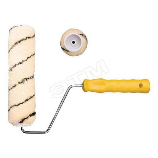 Валик полиакриловый, бежевый с черной полоской, диаметр 40/61 мм, ворс 10.4 мм, 230 мм