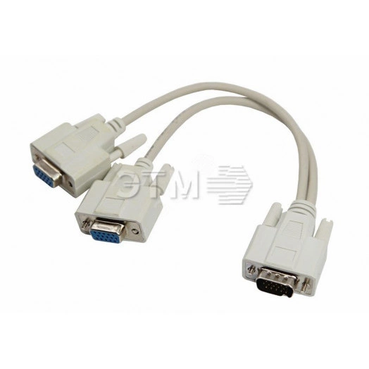 Переходник штекер VGA - 2 гнезда VGA, провод
