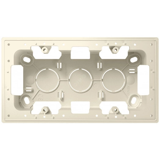 Коробка монтажная для накладного монтажа на 2 модуля, слоновая кость