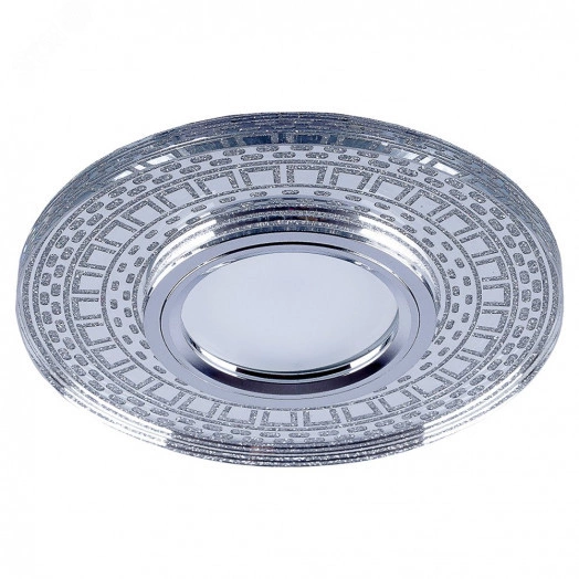 Светильник ИВО-50w G5.3 со светодиодной подсветкой 4000К прозрачный серебро