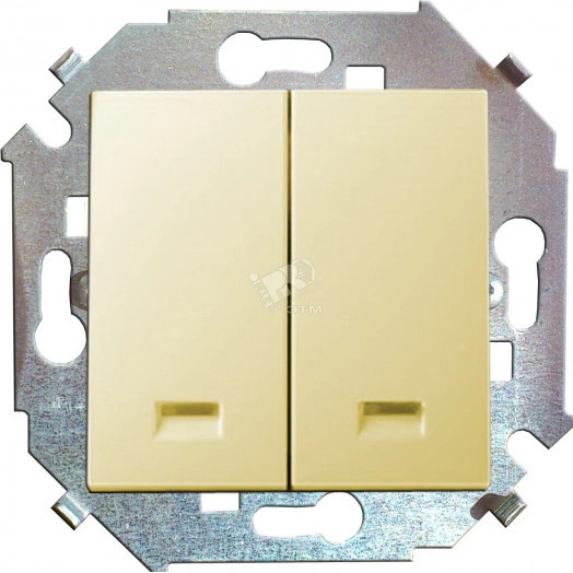 Simon15 Выключатель двухклавишный с подсветкой 16А 250В винтовой зажим слоновая кость