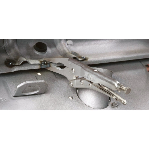 Зажим для тяжёлых условий работы длинные узкие губки размеры под круг 20 мм под квадрат 10 мм под ключ 24 мм L-165 мм оцинкованный KN-4134165