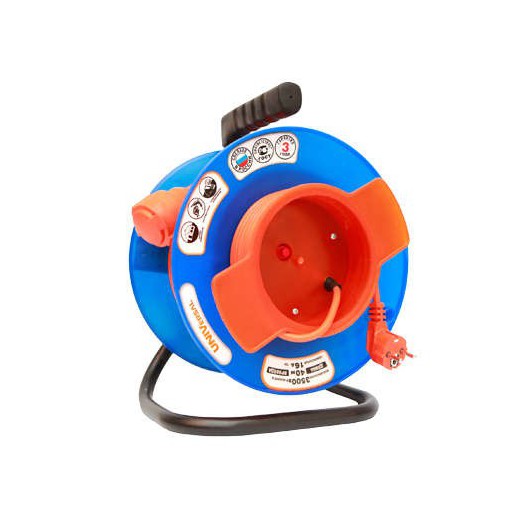 Удлинитель на катушке 1х40м с заземл. 10А IP54 У10-027 термо ПВС 3х1 розетки с защ. крышкой UNIVersal 1678