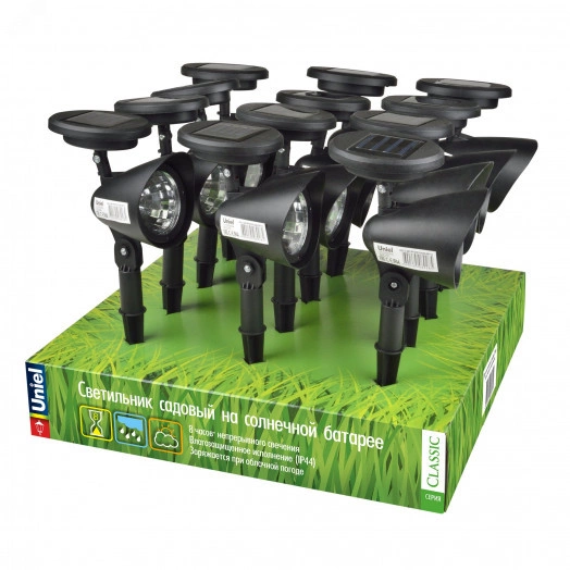 Светодиодный садовый светильник USL-C-691/PT270 FLASH SET12 на солнечной батарее  Белый свет.  1*AA Ni-Cd аккумулятор в/к. IP4 4 Uniel цена за 1 шт