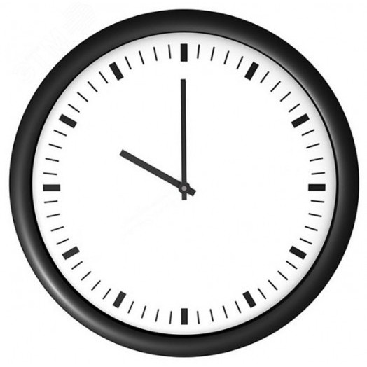 Часы аналоговые вторичные Profil 930 (часы/мин), высота 30 см, черный корпус, метки часов, (AFNOR TBT)