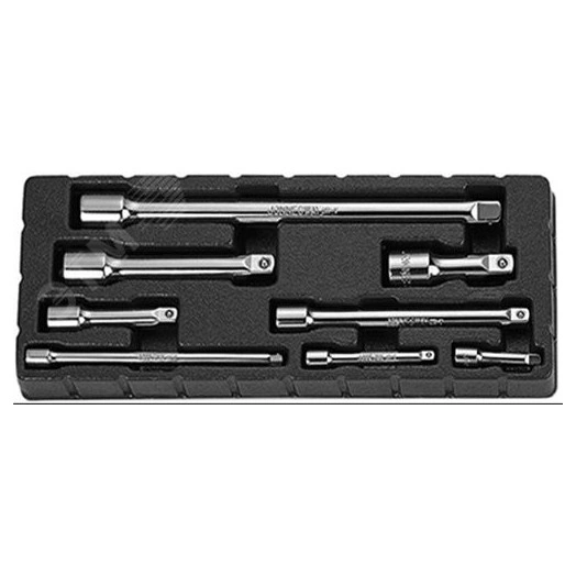 Набор удлинителей 1/4'', 3/8'', 1/2''DR, 50-250 мм, 8 предметов