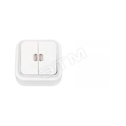 Беларусь Выключатель двухклавишный с индикацией наружный