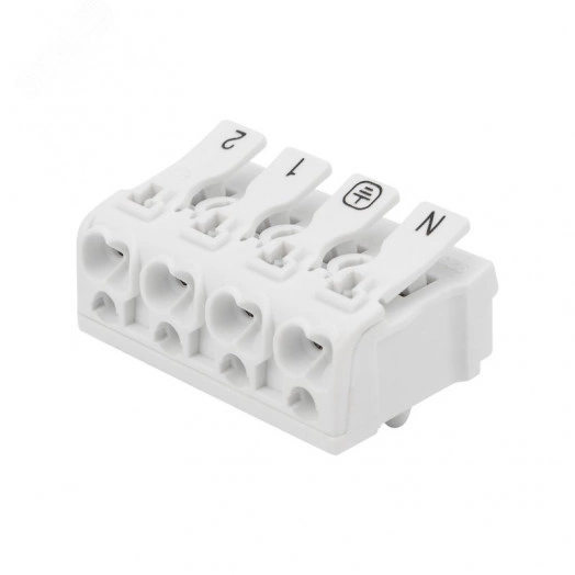 Клемма пружинная соединительная КСП 4-полюсная с монтажными ножками 50шт