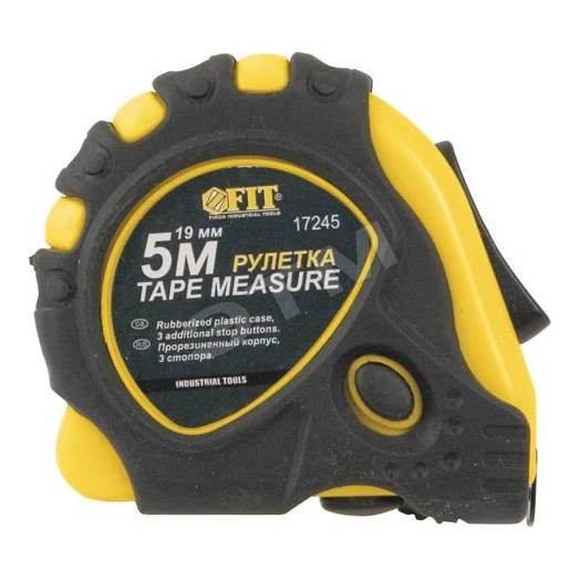 Рулетка прорезинен. корпус, тройной стопор ''Ультра'' 7.5 м x 25 мм