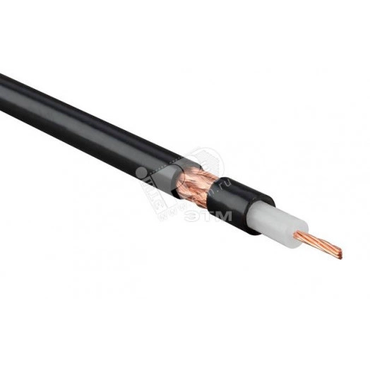 Кабель коаксиальный RG-8, 50 Ом, жила - 13 AWG (7x0.72мм), общий диаметр 10.2мм, PVC, черный
