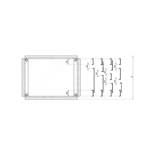 Плата кабельного ввода 2 модуля SF1000х400