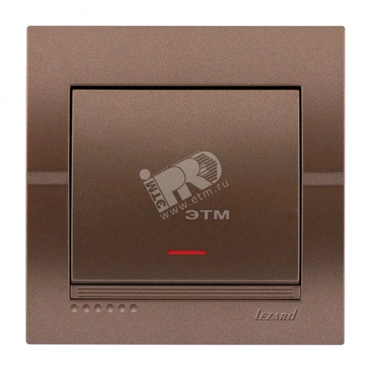 DERIY Выключатель с подсветкой ПБТ светло-коричневый металлик