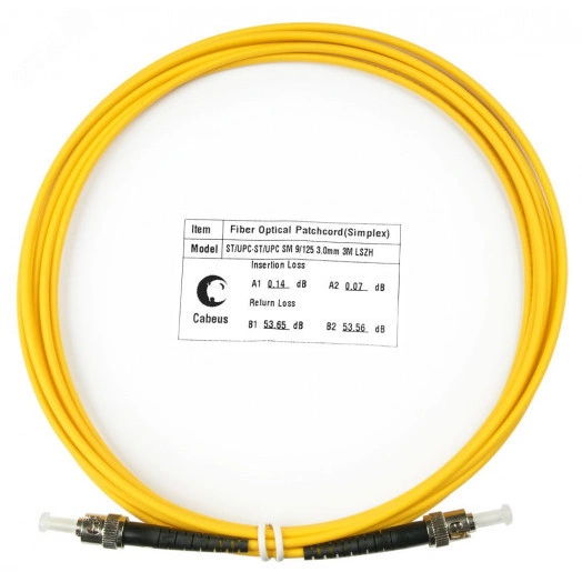 Шнур оптический simplex 3м ST-ST 9/125 sm  LSZH FOP(s)-9-ST-ST-3m