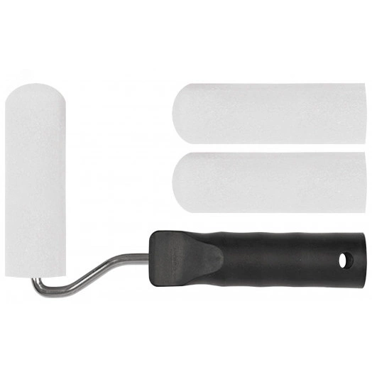 Валик поролоновый высокой плотности белый Профи с ручкой ''мини'' 50 мм + 2 сменных ролика