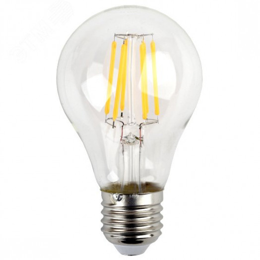 Лампа светодиодная филаментная F-LED A60-7W-840-E27 (филамент, груша, 7Вт, нейтр., Е27) ЭРА (10/100/1500) ЭРА