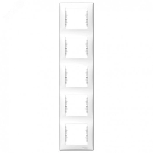 Sedna Рамка 5 постов вертикальная белый