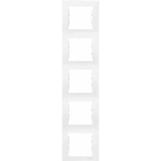 Sedna Рамка 5 постов вертикальная белый