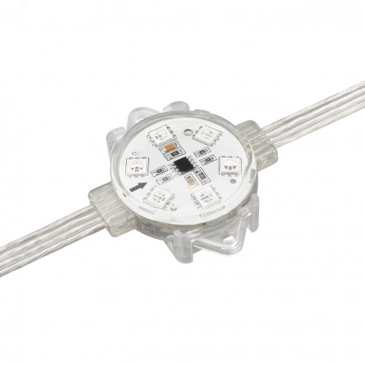 Модуль управляемый VISOR-SPI-5060-6-24V RGB 120deg (D40x12mm, 1.5W, IP68) (Arlight, Герметичный)