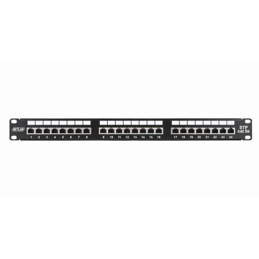 Панель 19'' 1U 24 порта Кат.5e RJ45/8P8C экран черная